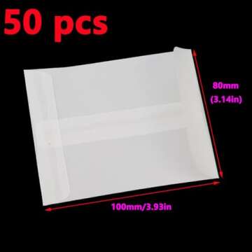 Antrader Glassine Envelopes 3x4 Inch,50PCS Glassine Mini Lotto Lottery Ticket Holders Wedding Guest ...