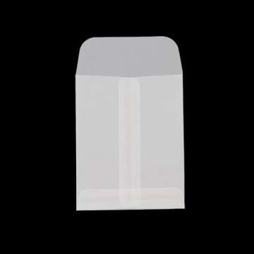 Antrader Glassine Envelopes 3x4 Inch,50PCS Glassine Mini Lotto Lottery Ticket Holders Wedding Guest Favor Tissue Envelope Holder for Scratch Stamp
