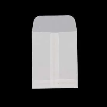 Antrader Glassine Envelopes 3x4 Inch,50PCS Glassine Mini Lotto Lottery Ticket Holders Wedding Guest Favor Tissue Envelope Holder for Scratch Stamp