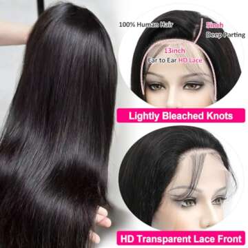 Subella 13x5 HD Lace Front Wigs - Natural Black Color