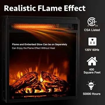 Seventable Fireplace Corner TV Stand for 43" 50" 55", 47 Inch TV Stand with Power Outlets and LED Lights, Modern TV Console, Entertainment Center for Living Room,White