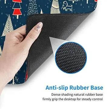 Christmas XL Large Mouse Pad, Pull Desk Gaming Mousepad with Christmas Tree, Dog, Deer and Snowflakes, Extended Big Keyboard Computer Desktop Mat Deskmat for Women Office, 31.5 * 11.8 Inches