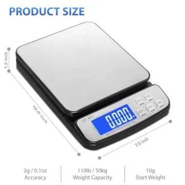 110 LB 50KG Digital Postal Scale, MOCCO Heavy Duty Stainless Steel Multifunctional Shipping Scale 0.1oz / 1g Accuracy with Tare Hold and Counting Function for UPS USPS Floor Bench Office Weight