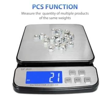 110 LB 50KG Digital Postal Scale, MOCCO Heavy Duty Stainless Steel Multifunctional Shipping Scale 0.1oz / 1g Accuracy with Tare Hold and Counting Function for UPS USPS Floor Bench Office Weight