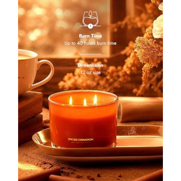 96NORTH Luxury Spiced Cinnamon Candle for Home Fragrance