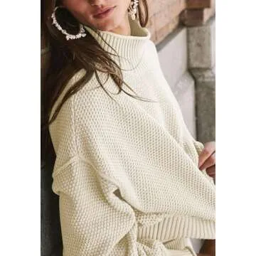 Pink Queen Women's 2 Piece Sweater Set Outfits Long Sleeve Oversized Top Bodycon Maxi Long Skirt Knit Dresses