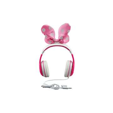 eKids Minnie Mouse Headphones for Kids, Wired Headphones for School, Home or Travel