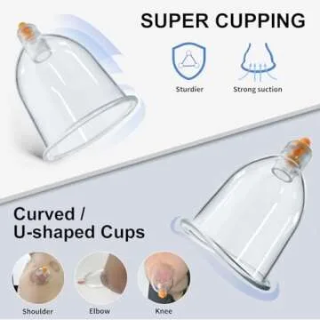 AIKOTOO Cupping Set - Cupping Therapy Set w/ 12 Massage Cups for Pain Relief Physical Therapy Body Massage Cupping Kit for Massage Therapy Vacuum Cups with Pump