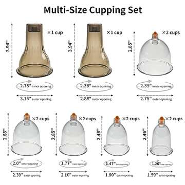 AIKOTOO Cupping Set - Cupping Therapy Set w/ 12 Massage Cups for Pain Relief Physical Therapy Body Massage Cupping Kit for Massage Therapy Vacuum Cups with Pump