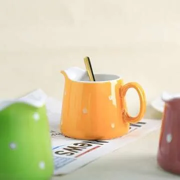 Adorable Polka Dot Ceramic Creamer for Milk and Sauces