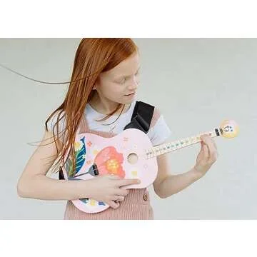 TinkerTar - Pink Floral Acoustic Guitar - The Easiest Way to Start and Learn Guitar - 1 Stringed Toy Instrument for Kids Perfect Intro to Music for Young Kids Ages 3 and up - from Buffalo Games