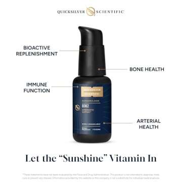 Quicksilver Scientific Nanoemulsified D3K2 - Emulsified Liquid Vitamin D3 + K2 MK7 Liposomal Supplement for Heart, Bone Health + Immune Support - Bioactive 2500IU for Enhanced Absorption (1.7oz/50ml)