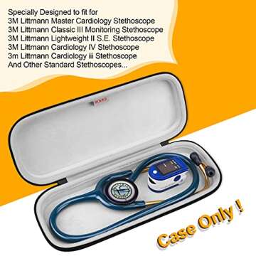 BOVKE Stethoscope Case, Lightweight Slim Stethoscope Holder Compatible with 3M Littmann Classic III,...