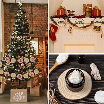 Natural Wood Slices for DIY Crafts - 24 Pcs