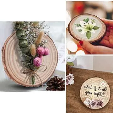 Natural Wood Slices for DIY Crafts - 24 Pcs