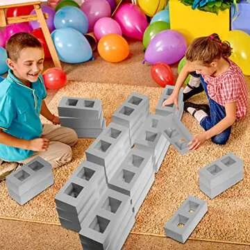 Zhanmai 50 Pack Foam Brick Building Blocks for Kids Thick Cinder Foam Blocks Large Rectangle Fake Bricks Construction Toy for Stacking and Building 8 x 4 x 2.4 Inch