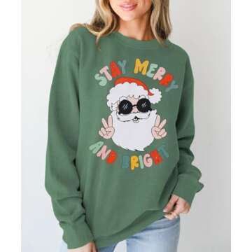 KEKEMI Merry Christmas Santa Sweatshirt for Women