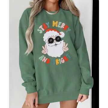 KEKEMI Merry Christmas Santa Sweatshirt for Women
