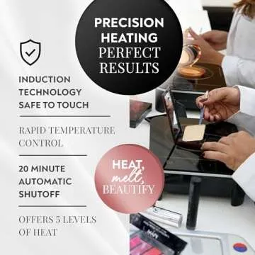 Z Potter Makeup Depotting Heater, Makeup Warmer Plate, Universal Makeup Depotting Tool for Eyeshadows, Powders, Creams for Customizable Beauty Organizer, Induction Technology-White