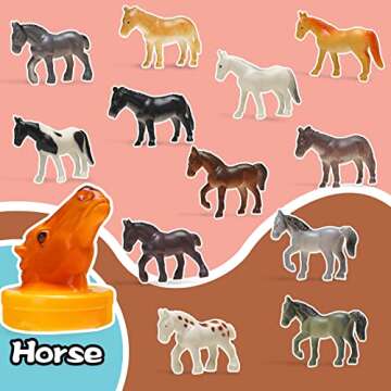 KarberDark 95 Pcs Small Animal Toys, Assorted Mini Ocean, Zoo, Farm, Dinosaur, Insect, Dog and Horse Figure, Little Plastic Animals Figurine for Easter, Sensory Bin Stuffers, Birthday Gifts,Kid 3-5