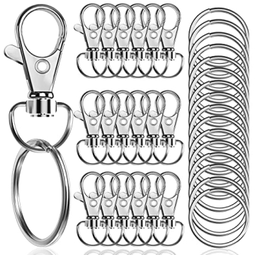 100PCS Premium Swivel Snap Hooks with Key Rings for DIY Crafts - Variety for All Projects