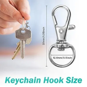 100PCS Premium Swivel Snap Hook Keychain Set for Crafts