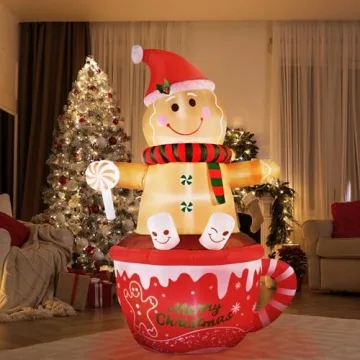 7.5 FT Gingerbread Man Inflatable Christmas Yard Decor