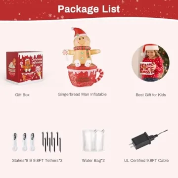 7.5 FT Gingerbread Man Inflatable Christmas Yard Decor