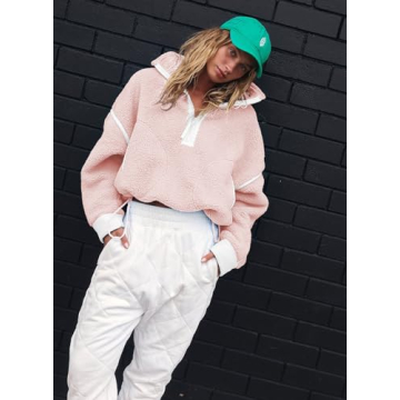 Fhniepan Oversized Fleece Sweatshirt for Women