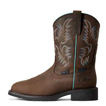 ARIAT BMVY9 Womens Krista Waterproof Steel Toe Work Boot Dark Brown 9
