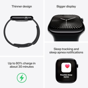 Apple Watch Series 10 GPS 46mm Smartwatch with Jet Black Case