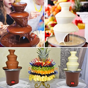 Decdeal 3-Layer Chocolate Fondue Fountain for Parties