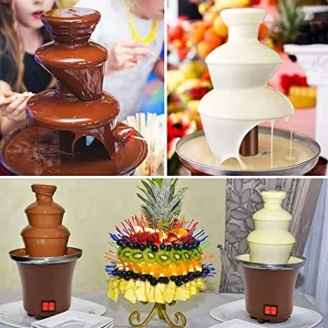 Decdeal 3-Layer Chocolate Fondue Fountain for Parties