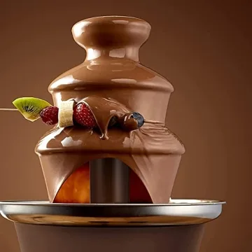 Decdeal 3-Layer Chocolate Fondue Fountain for Parties
