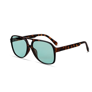 Freckles Mark Vintage Retro 70s Sunglasses for Women Men Classic Oversized Aviator Trendy Glasses (G...