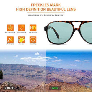 Freckles Mark Trendy Retro Aviator Sunglasses for Everyone