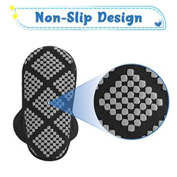 Pro Goleem Fleece Baby Booties, Warm Cozy Baby Slippers, Stay On Sock Shoes, Easy to Put on, Unisex Baby Gifts, Soft Non-Slip Adjustable Newborn Boots for Boys and Girls 12-18 Months, Black