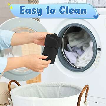 Pro Goleem Fleece Baby Booties, Warm Cozy Baby Slippers, Stay On Sock Shoes, Easy to Put on, Unisex Baby Gifts, Soft Non-Slip Adjustable Newborn Boots for Boys and Girls 12-18 Months, Black