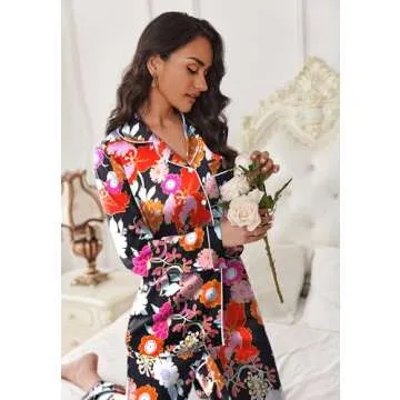 Ekouaer Silk Satin Pajama Set - Luxury Women's Loungewear