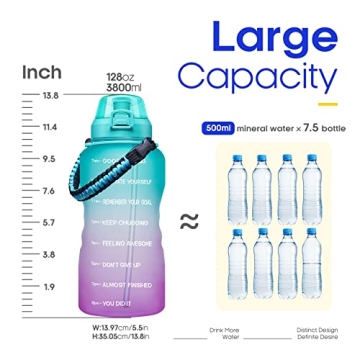 Giotto Motivational 1 Gallon Water Bottle with Handle