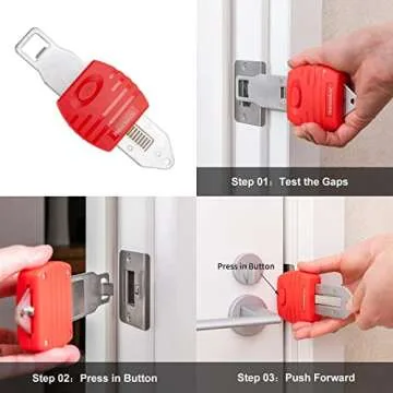 HonesaLoc Portable Door Lock, Anti-Theft Lock, Travel Door Lock for Additional Privacy and Safety, Home Security Door Locker for Hotel Apartment School