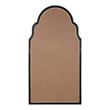Kate and Laurel Damara Moroccan Style Hand Painted Arch Mirror with Reclaimed Wood, 26x48, Antique White