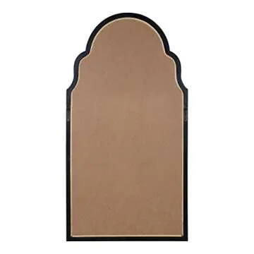 Kate and Laurel Damara Moroccan Style Hand Painted Arch Mirror with Reclaimed Wood, 26x48, Antique White