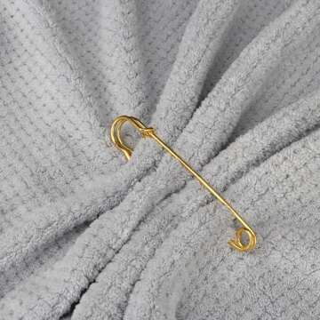 15 PCS 4 Inch Extra-Large Safety Pins Dulinkas Large Safety Pins Large Safety Pins Heavy Duty for Blankets Steel Safety Pins Heavy Duty 4" Steel Safety Pins for Clothes Gold