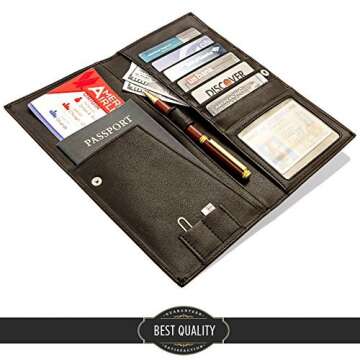 RFID Passport Holder Travel Wallet - Passport Wallet - Travel Document Holder for Women and Men