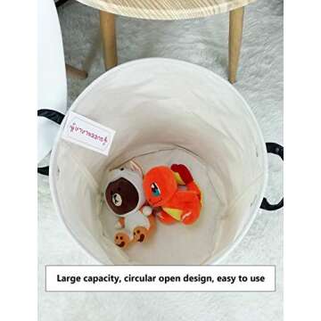 QUEENLALA Large Storage Basket,Laundry Hamper/Bathroom/Home Decor/Collapsible Round Storage Bin,Boys and Girls Hamper/Boxes/Clothing(Parent-child elephant)