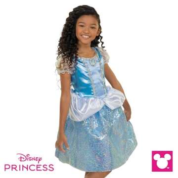 Disney Princess Cinderella Dress Costume for Girls, Perfect for Party, Halloween Or Pretend Play Dre...