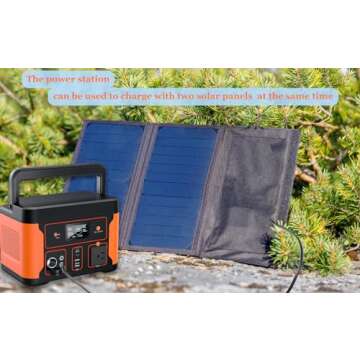Tiexei Portable Power Station, 600W(Peak 1200) Solar Generator, 550Wh LiFePO4 Battery Pack, 110V AC Outlets, DC&USB ports, Pure Sine Wave PowerHouse With LED light for Outdoor Travel Camping Emergency