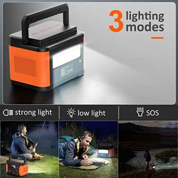 Tiexei Portable Power Station, 600W(Peak 1200) Solar Generator, 550Wh LiFePO4 Battery Pack, 110V AC Outlets, DC&USB ports, Pure Sine Wave PowerHouse With LED light for Outdoor Travel Camping Emergency