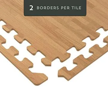 Forest Floor 3/8 Inch Thick Printed Foam Tiles, Premium Wood Grain Interlocking Foam Floor Mats, Anti-Fatigue Flooring – Stylish Flooring Solution, White Oak, 48 Sq Ft